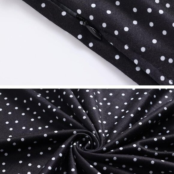 Women's Elegant Knee Length Dresses Vintage 50s Office Casual Floral Print Work - Picture 5 of 6